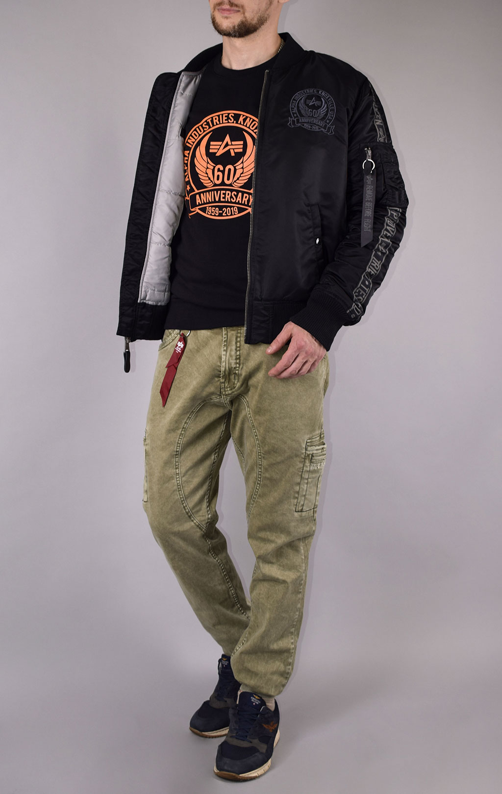 Бомбер ALPHA INDUSTRIES 60TH ANNIVERSARY MA-1 black 