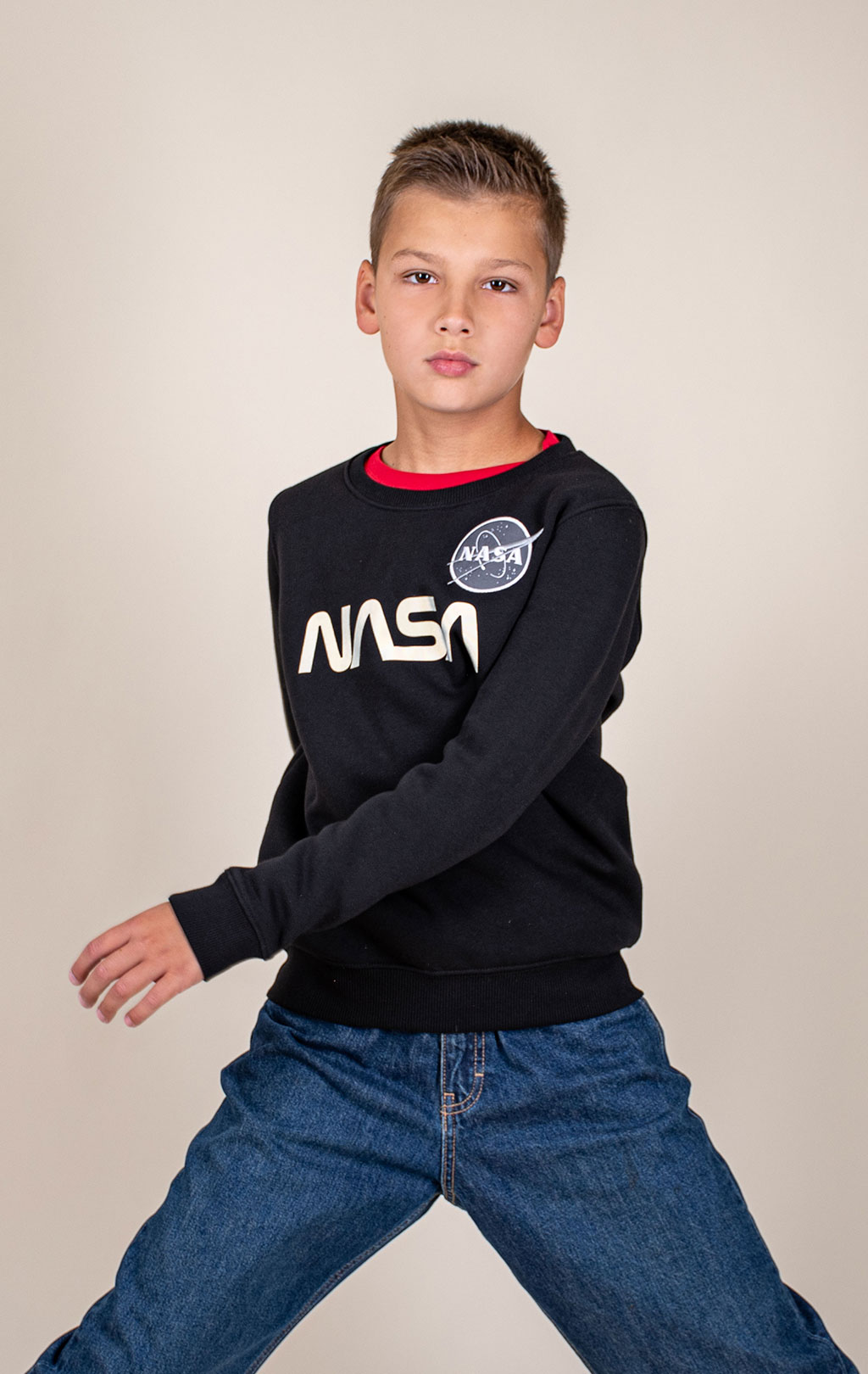 Детский свитшот ALPHA INDUSTRIES NASA REFLECTIVE SWEATER black 
