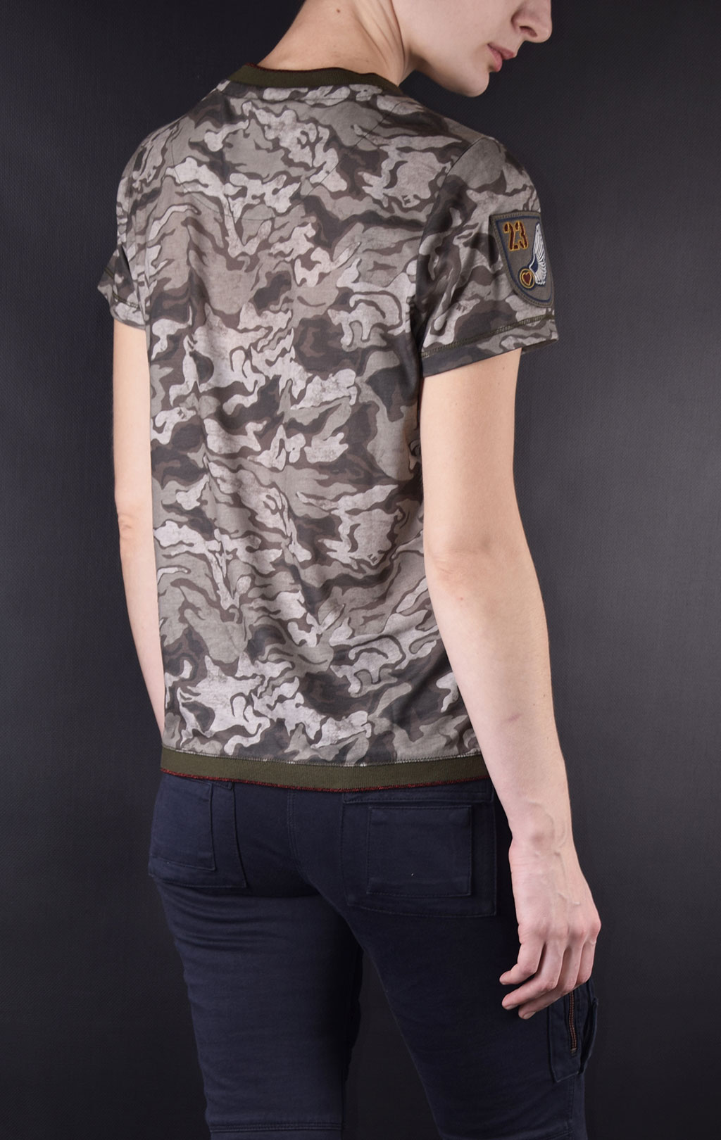 Женская футболка AERONAUTICA MILITARE verde camo (TS 1550) 