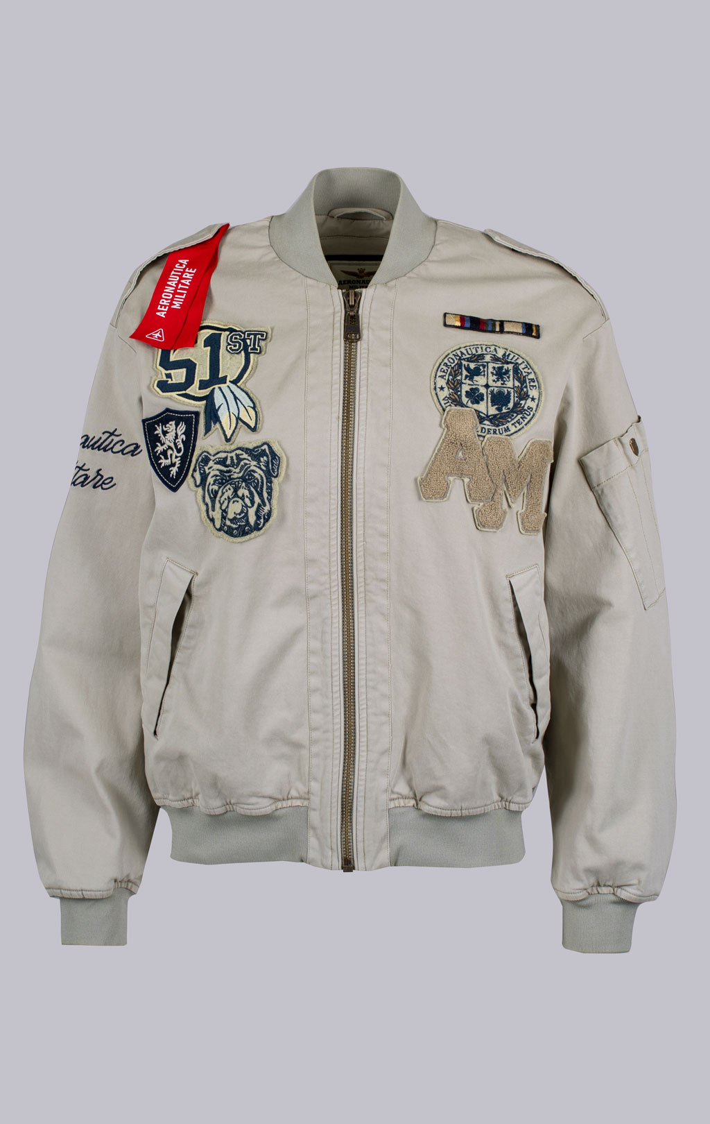 Женская ветровка-бомбер AERONAUTICA MILITARE SS 26/CN verde salvia (AB 3041) 