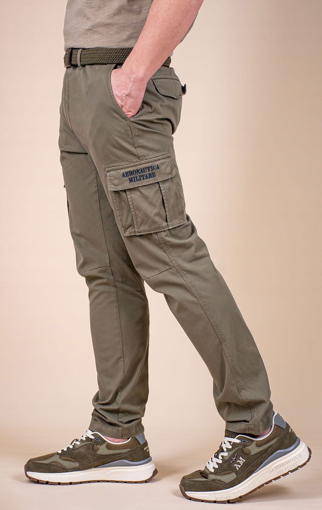 Брюки-карго AERONAUTICA MILITARE big size SS 26/AL green (PA 1329) 