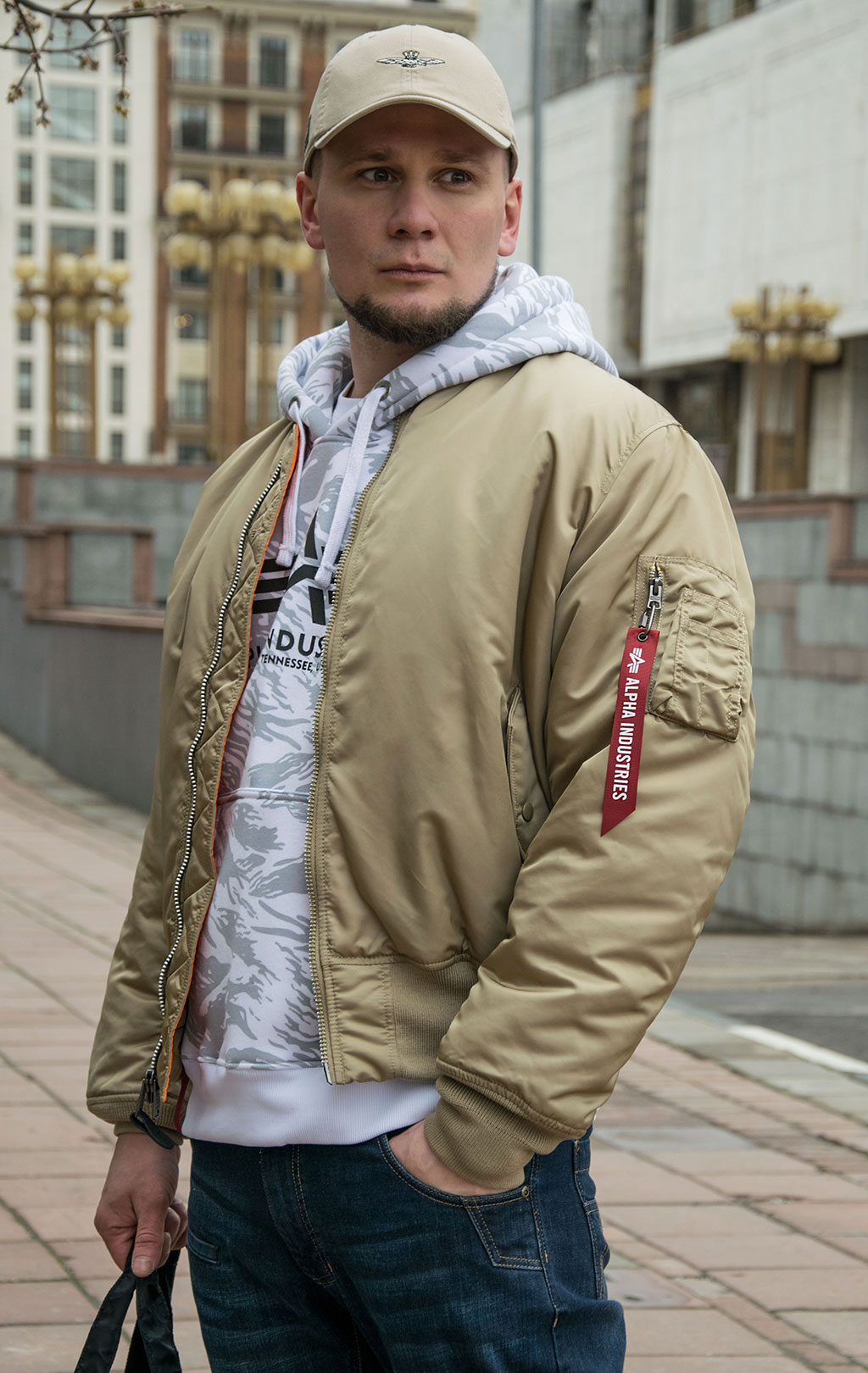 Бомбер ALPHA INDUSTRIES ORIGINAL FIT MA-1 SS 22 m vintage khaki 