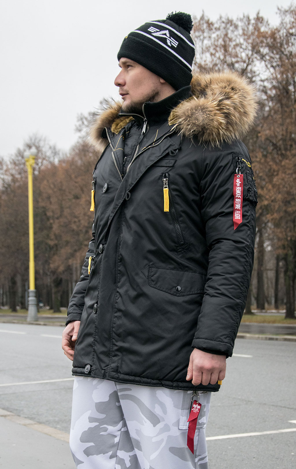 Аляска ALPHA INDUSTRIES PPS N-3B натур. мех black 