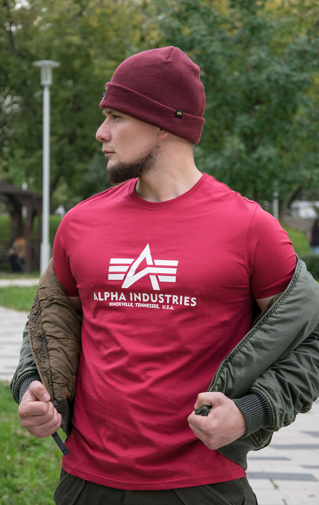 Футболка ALPHA INDUSTRIES BASIC T RBF red 