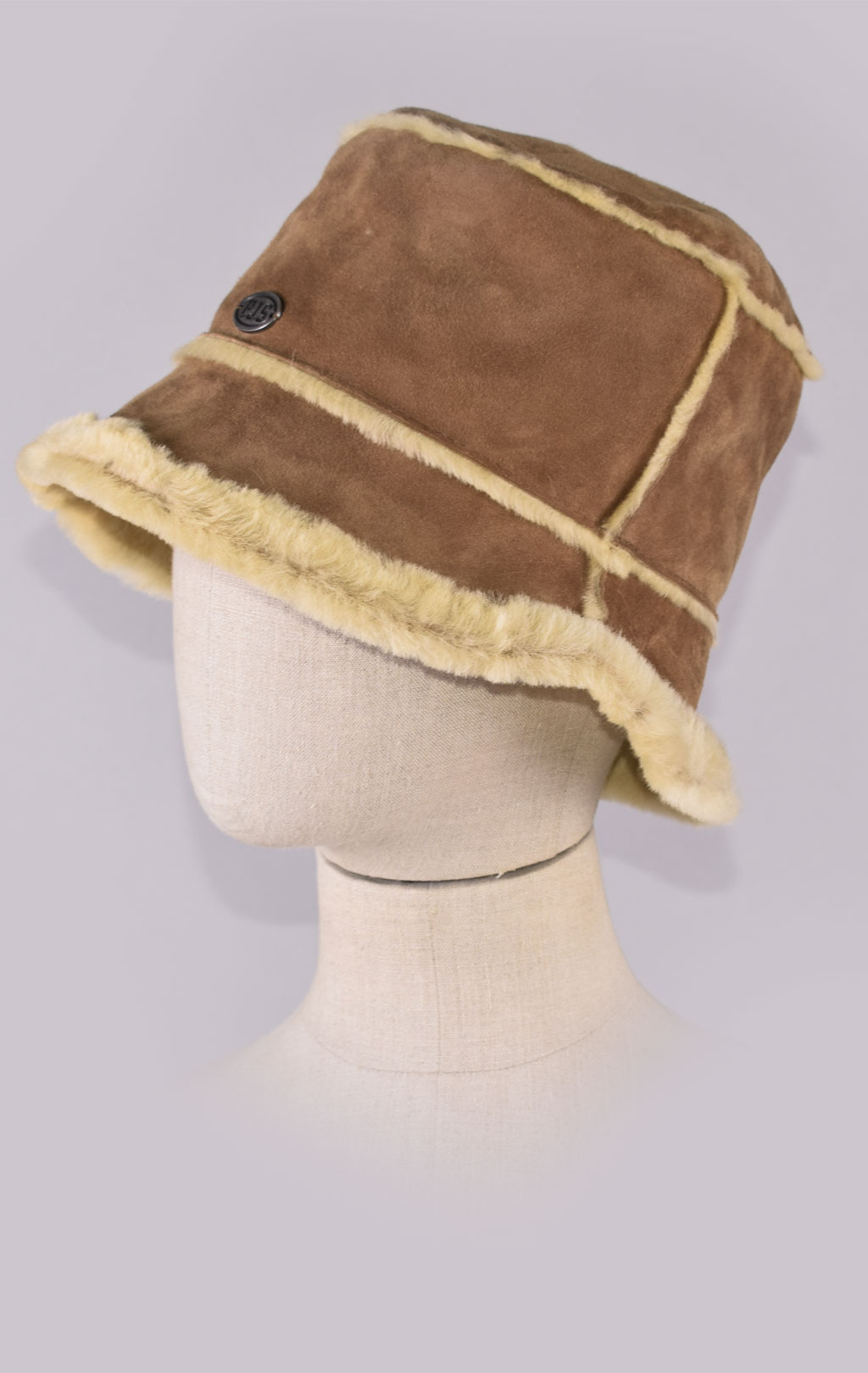 Женская панама PARAJUMPERS SHEARLING BUCKET HAT овчина FW 21/22 cognac 