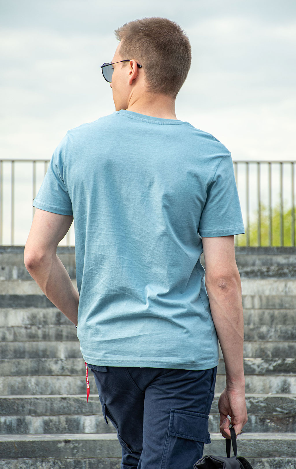Футболка ALPHA INDUSTRIES BASIC T SMALL LOGO greyblue 