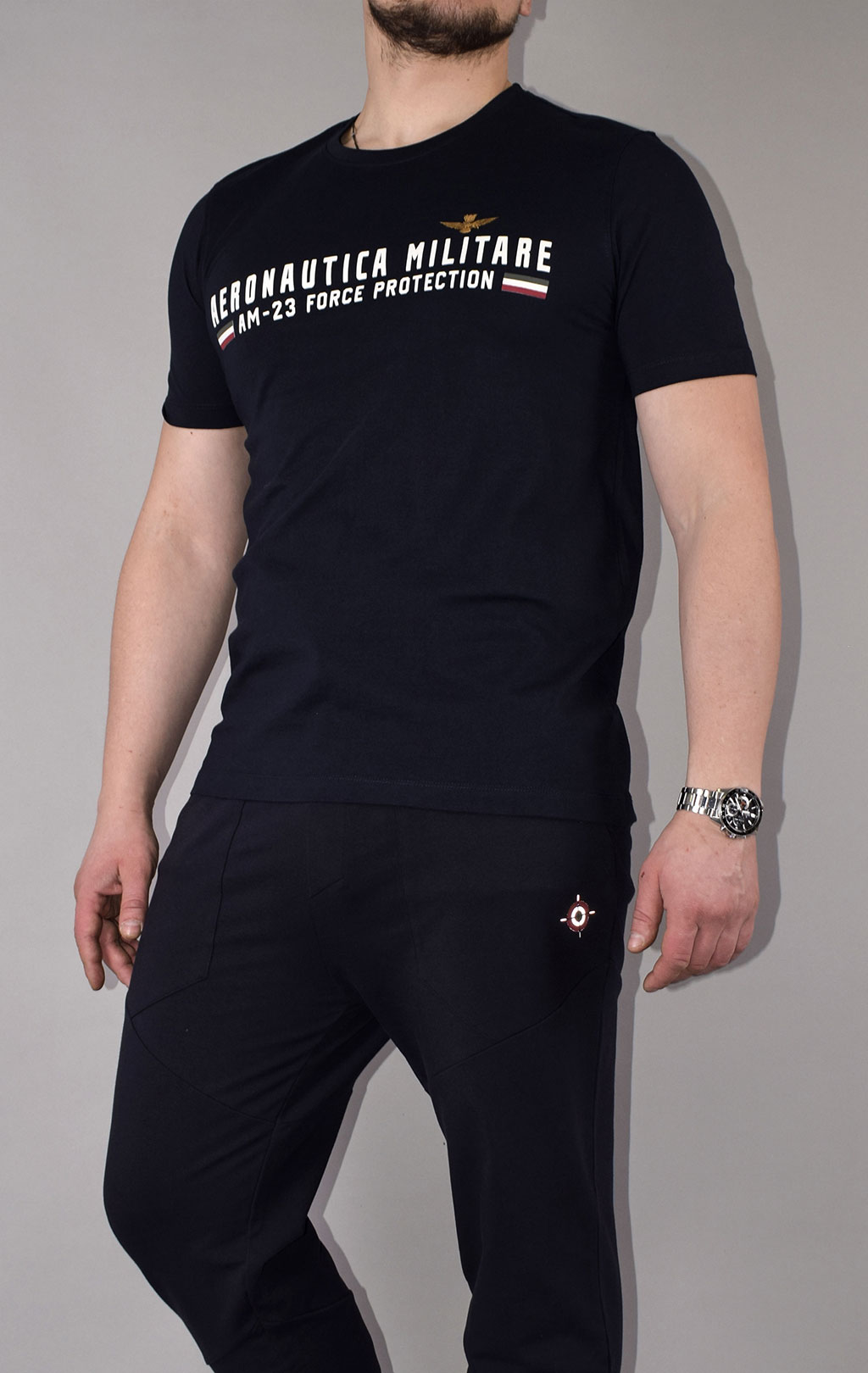 Футболка AERONAUTICA MILITARE SS 21/TR blue black (TS 1850) 