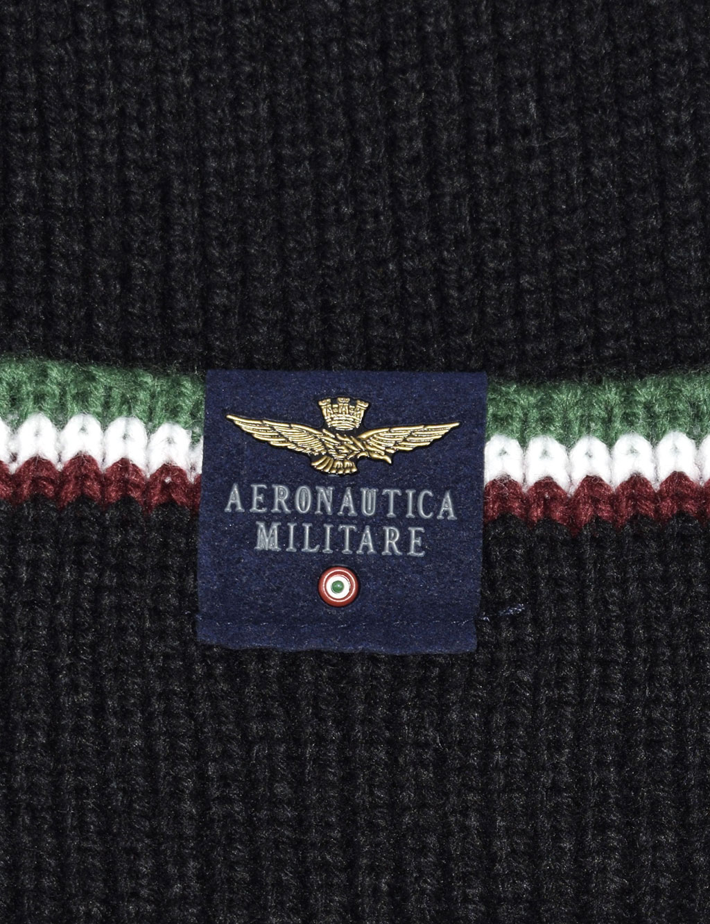 Шапка вязаная AERONAUTICA MILITARE FW 19/20 nero (CU 001)