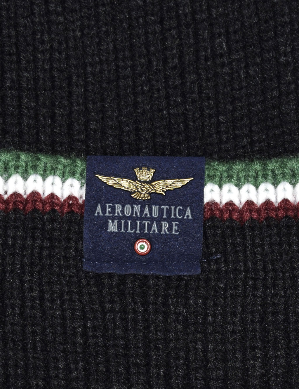 Шапка вязаная AERONAUTICA MILITARE FW 19/20 nero (CU 001) 