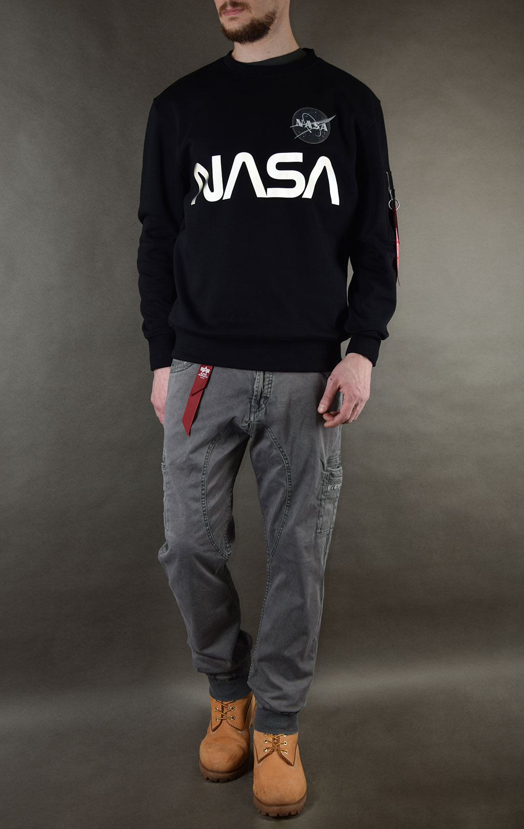 Свитшот ALPHA INDUSTRIES NASA reflective black 