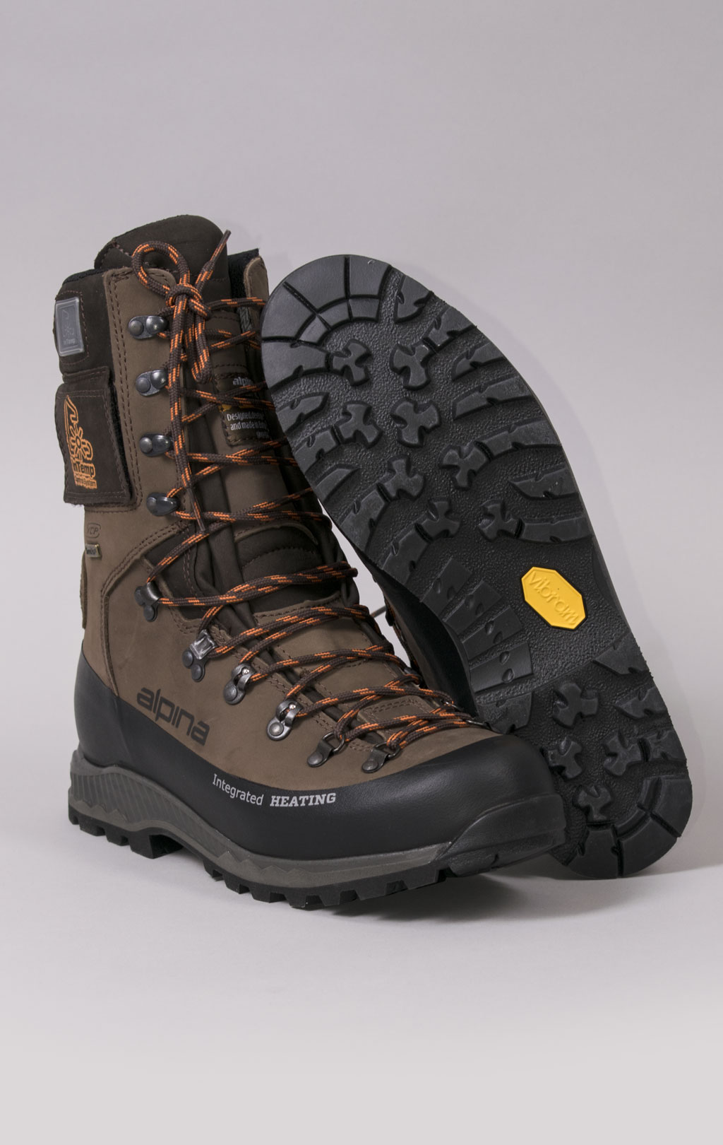 Ботинки зимние ALPINA Gore-Tex (Sympatex) HUNTER с эл.подогревом brown 