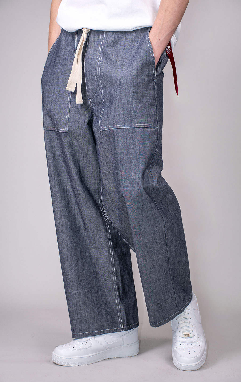 Брюки ALPHA INDUSTRIES WIDE LEG TROUSERS SS 24 m replica blue 