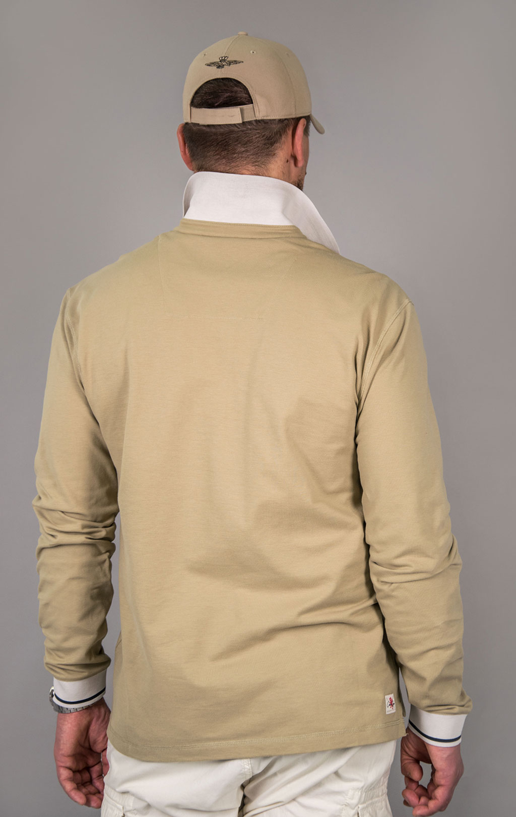 Поло-лонгслив AERONAUTICA MILITARE CORSO GRIFO SS 24/TR sand washed (PO 1791) 