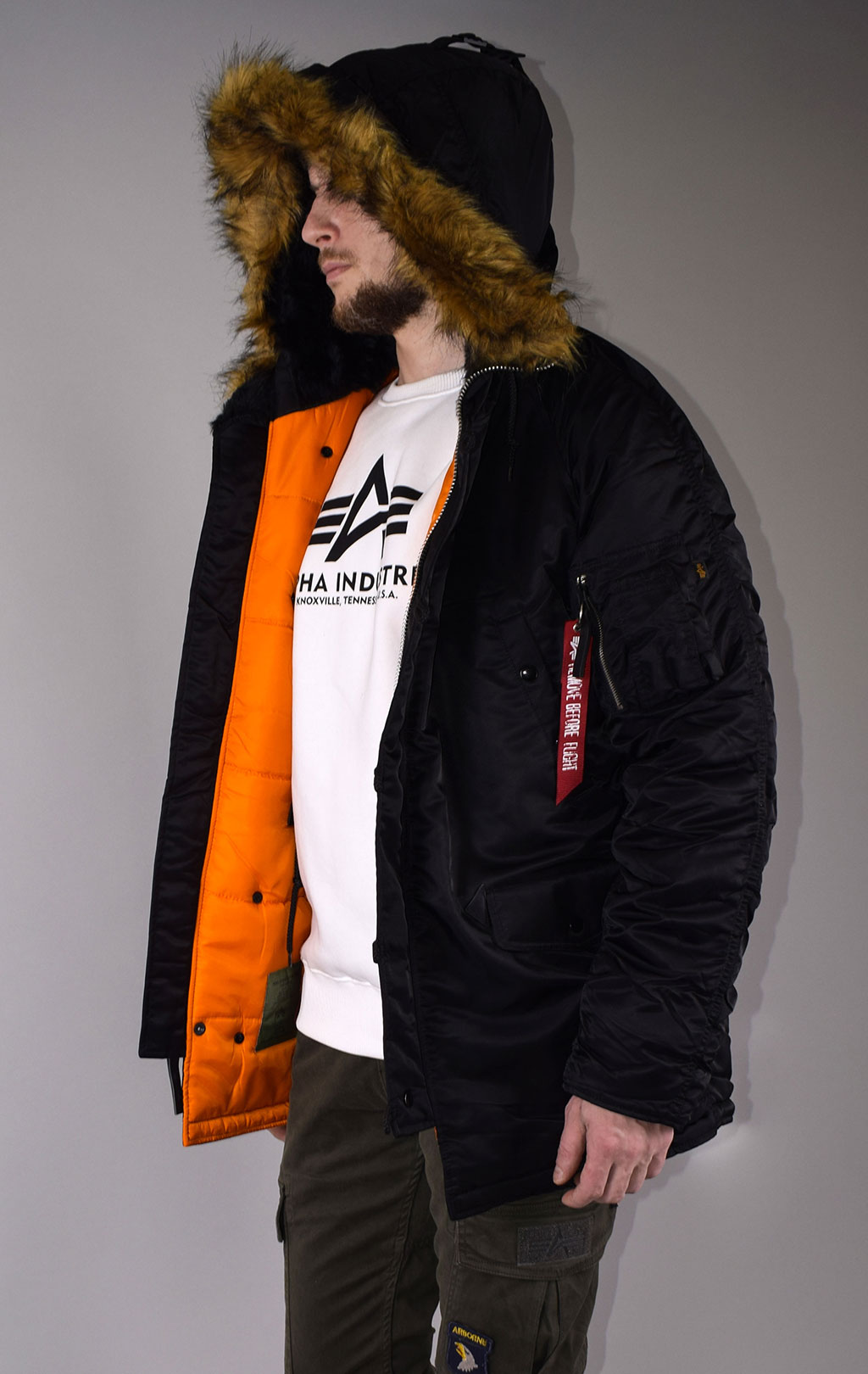 Аляска ALPHA INDUSTRIES SLIM FIT GEN-I N-3B black/orange 