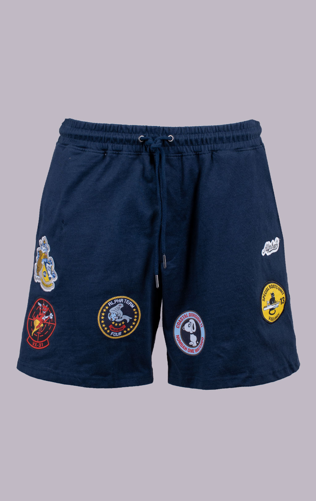 Шорты спортивные ALPHA INDUSTRIES PATCHED JERSEY SHORT SS 26 rep. blue 