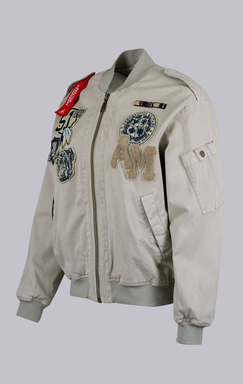 Женская ветровка-бомбер AERONAUTICA MILITARE SS 26/CN verde salvia (AB 3041) 