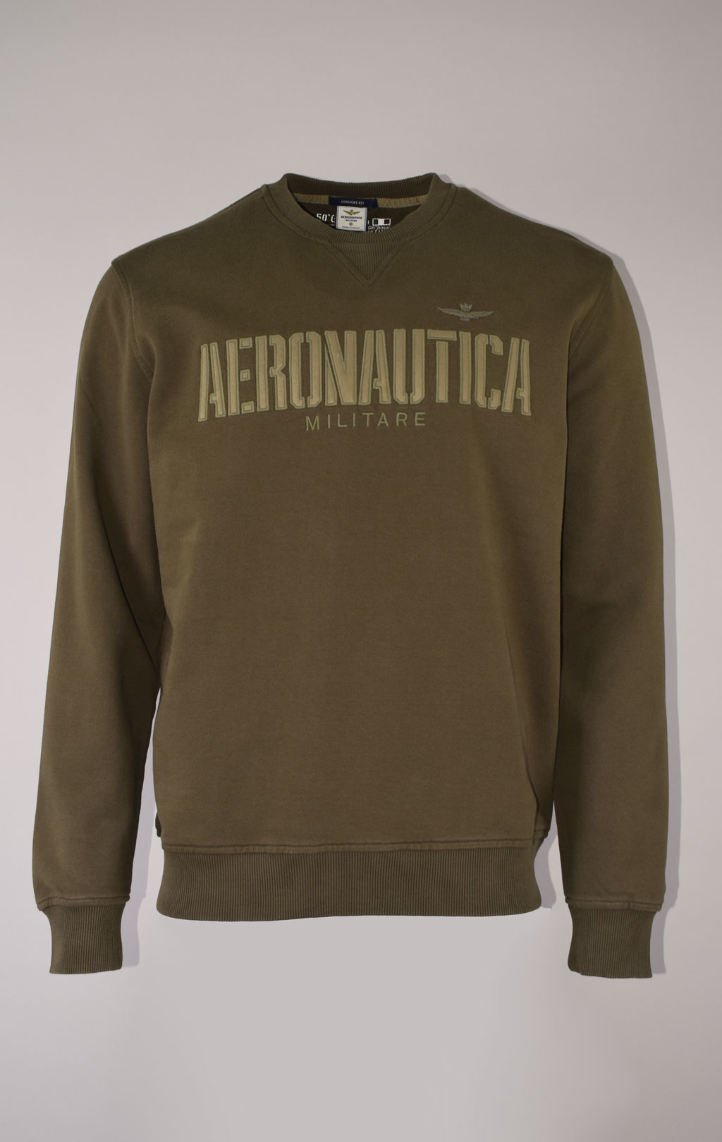 Свитшот AERONAUTICA MILITARE FW 23/24/TR off green (FE 1804) 