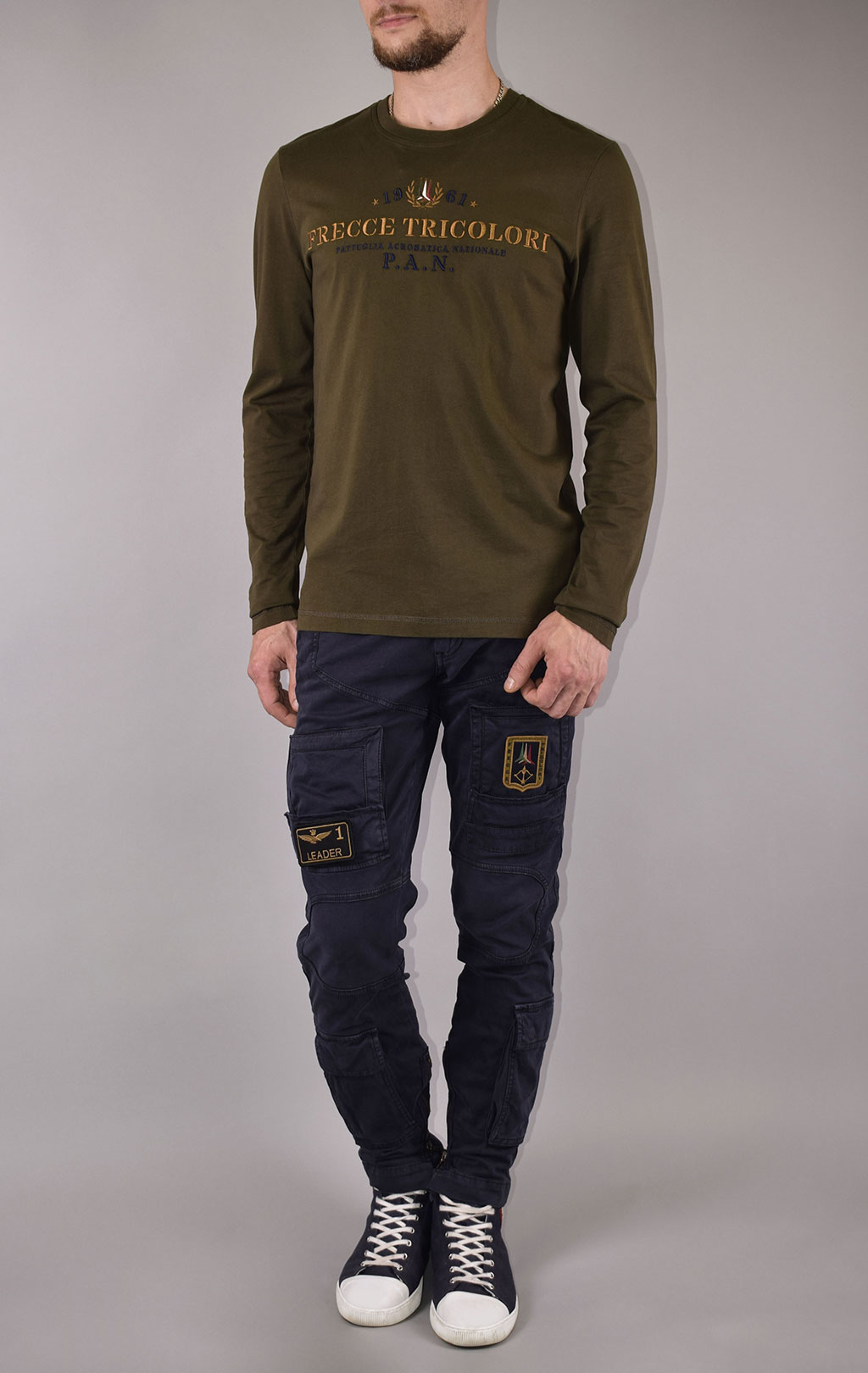 Лонгслив AERONAUTICA MILITARE FW 19/20 verde marcio (TS 1297)