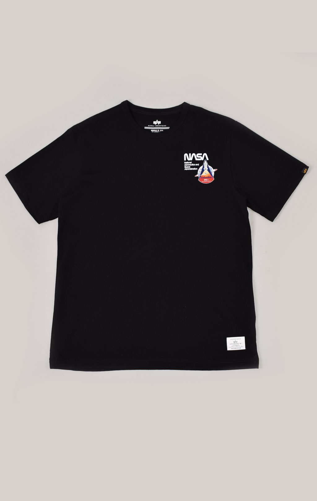 Футболка ALPHA INDUSTRIES NASA COLUMBIA TEE плотная FW 21/22 black 