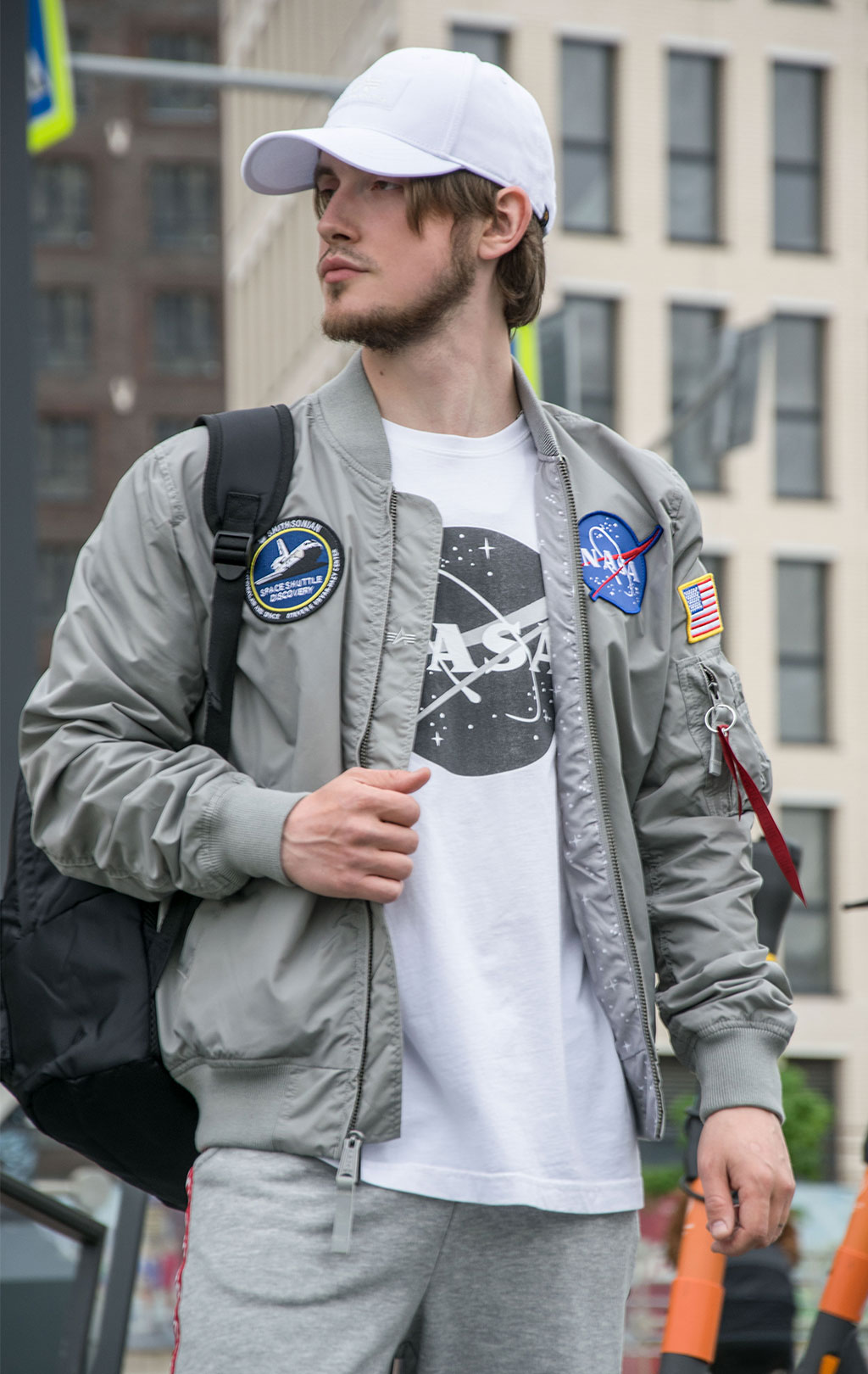 Ветровка-бомбер ALPHA INDUSTRIES TT NASA REVERSIBLE II MA-1 silver 