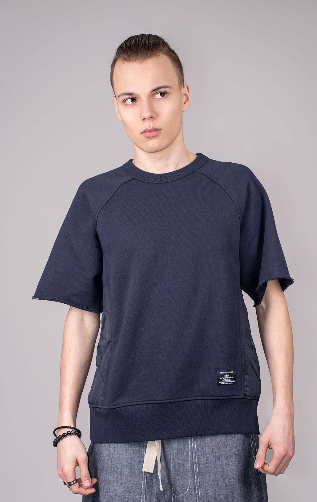 Свитшот ALPHA INDUSTRIES SHORT SLEEVE SWEATSHIRT SS 24 m replica blue 