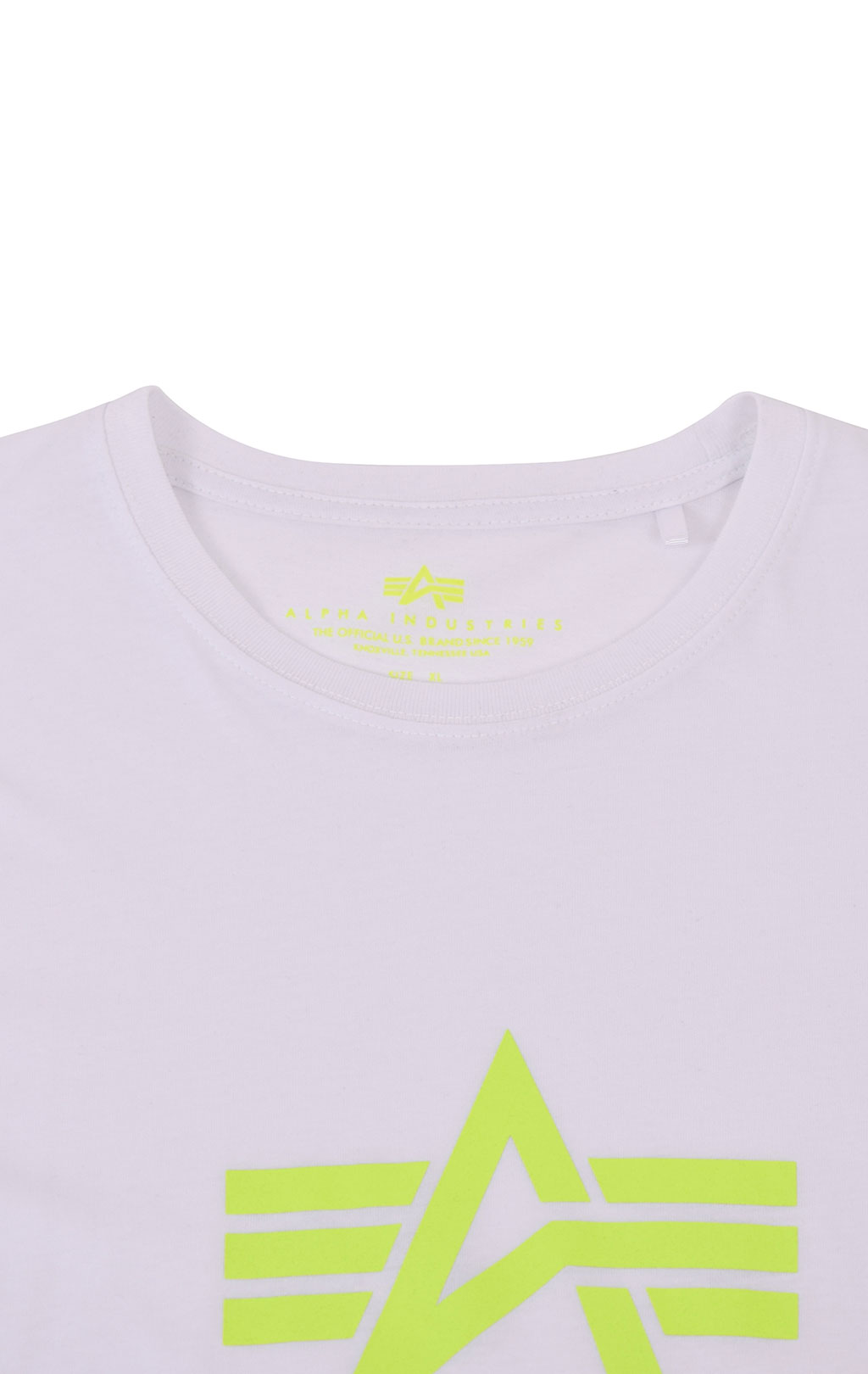 Футболка ALPHA INDUSTRIES BASIC T white/neon yellow 