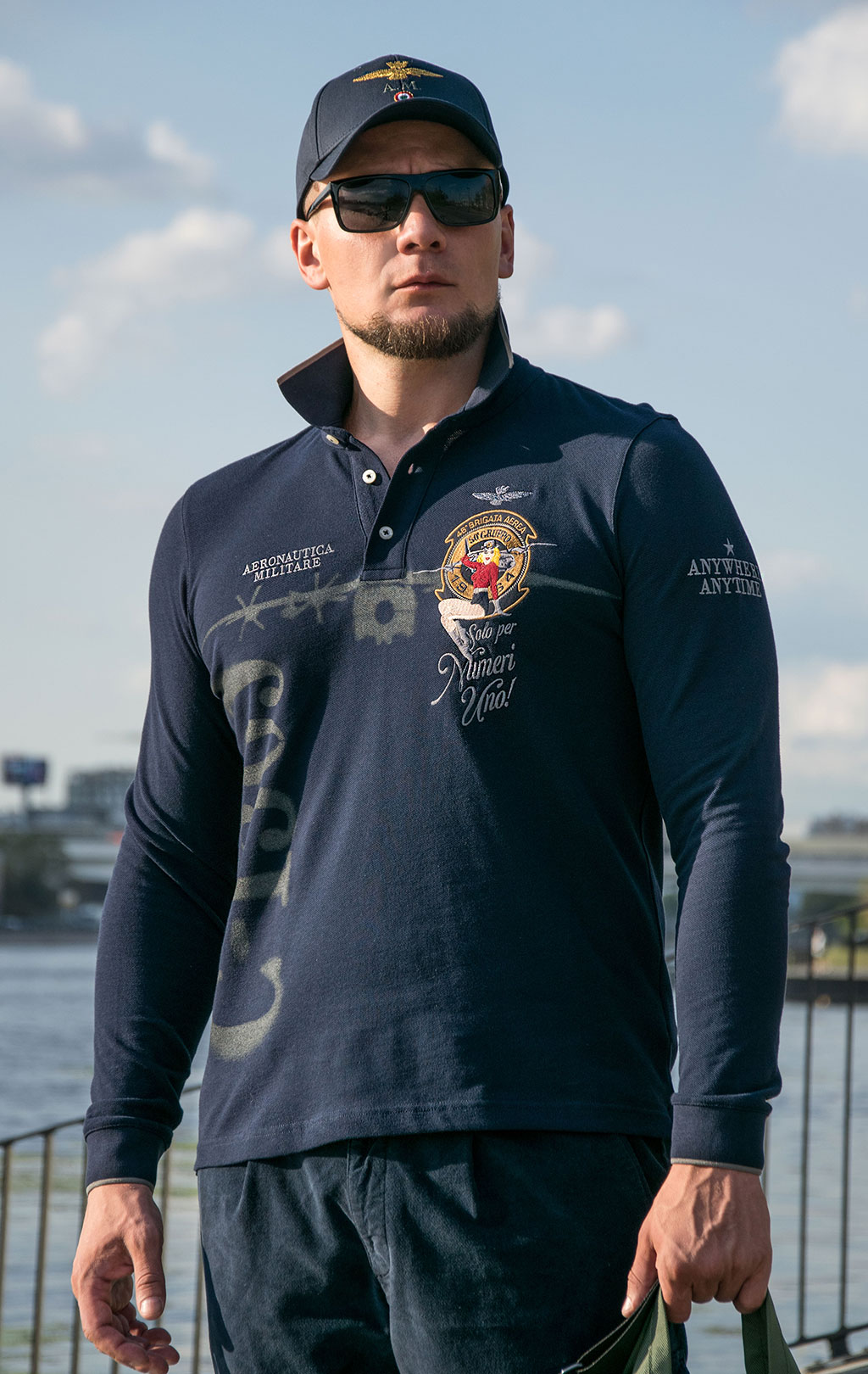 Поло-лонгслив AERONAUTICA MILITARE FW 23/24/TR dark blue (PO 1742) 