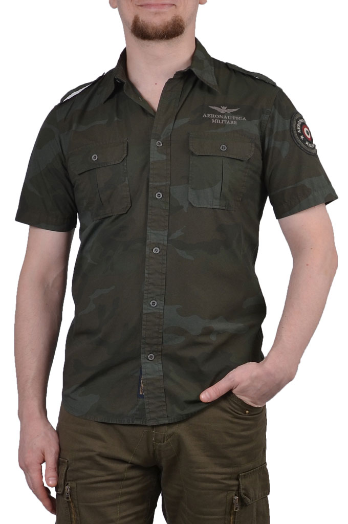 Рубашка AER. MILITARE кор. рукав camo verde (CA 688) 