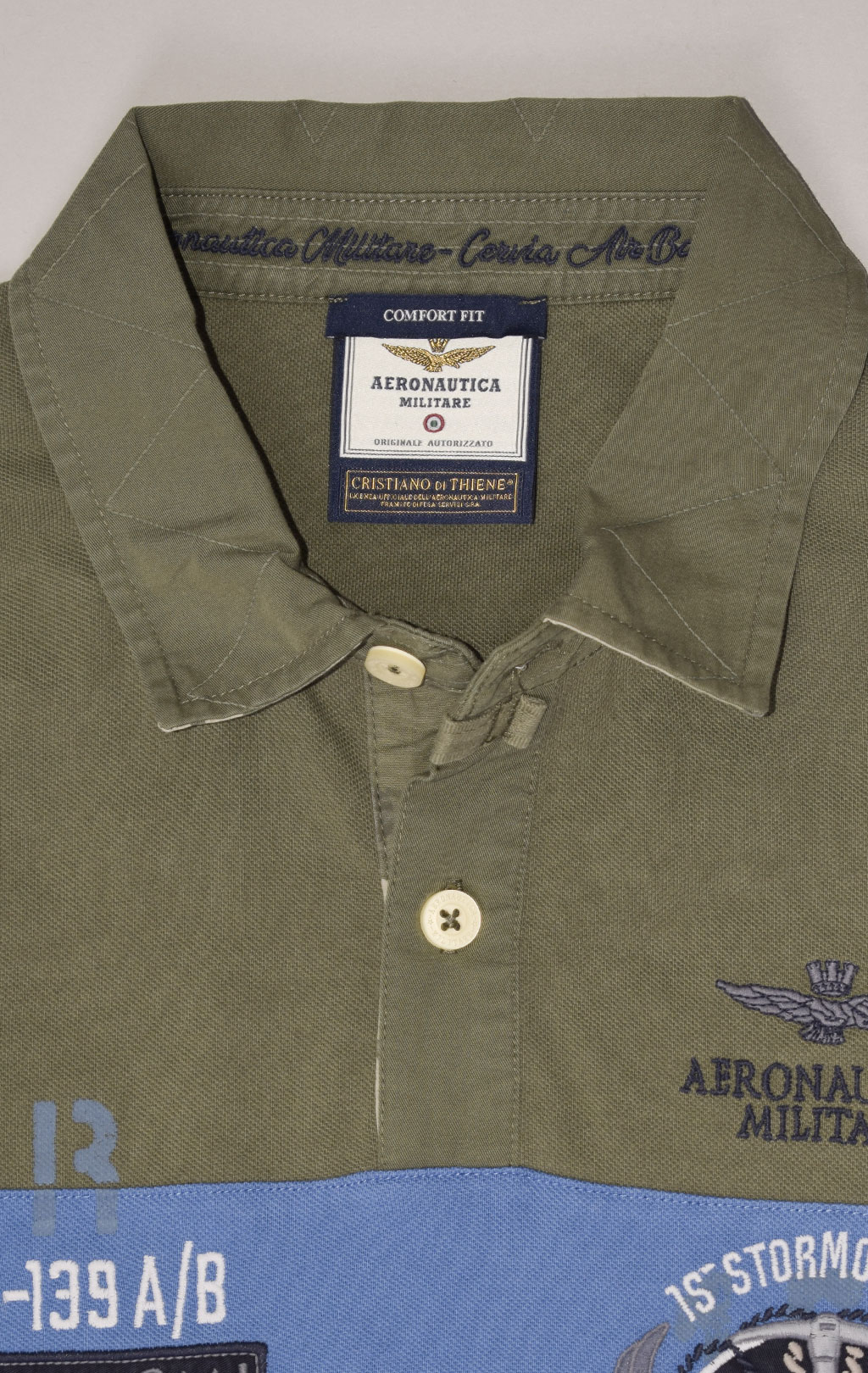 Футболка-поло AERONAUTICA MILITARE big size SS 23/TR verde (PO 1683) 