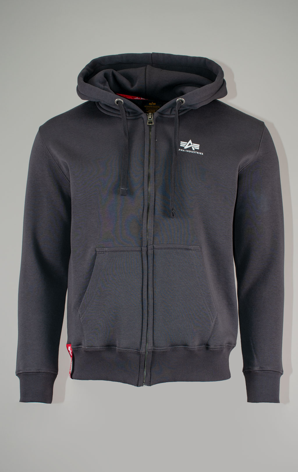 Толстовка ALPHA INDUSTRIES BASIC ZIP HOODY SMALL LOGO vintage grey 