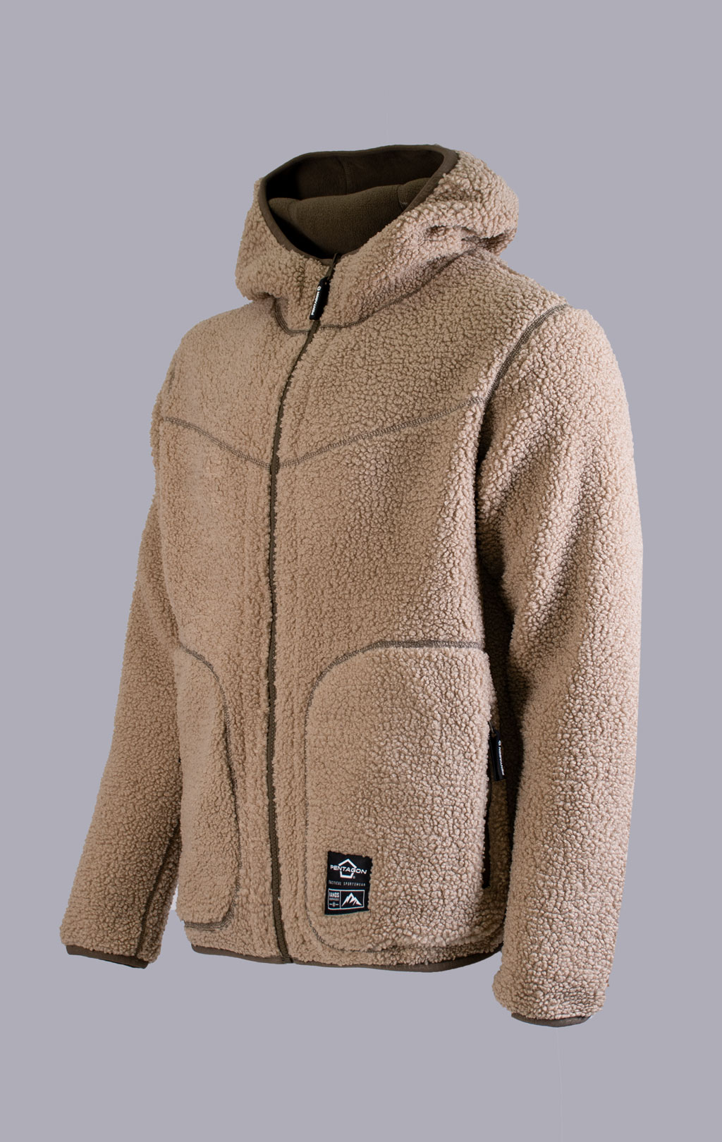 Куртка с капюшоном Pentagon SHERPA IANOS 2 in 1 флис khaki/06E-RAL7013 09057 