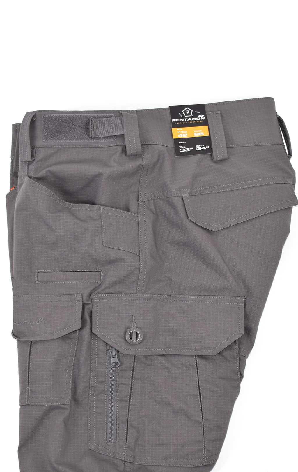 Брюки тактические Pentagon WOLF big size хлопок35%/полиэстр65% Rip-Stop stretch grey wolf 05031 