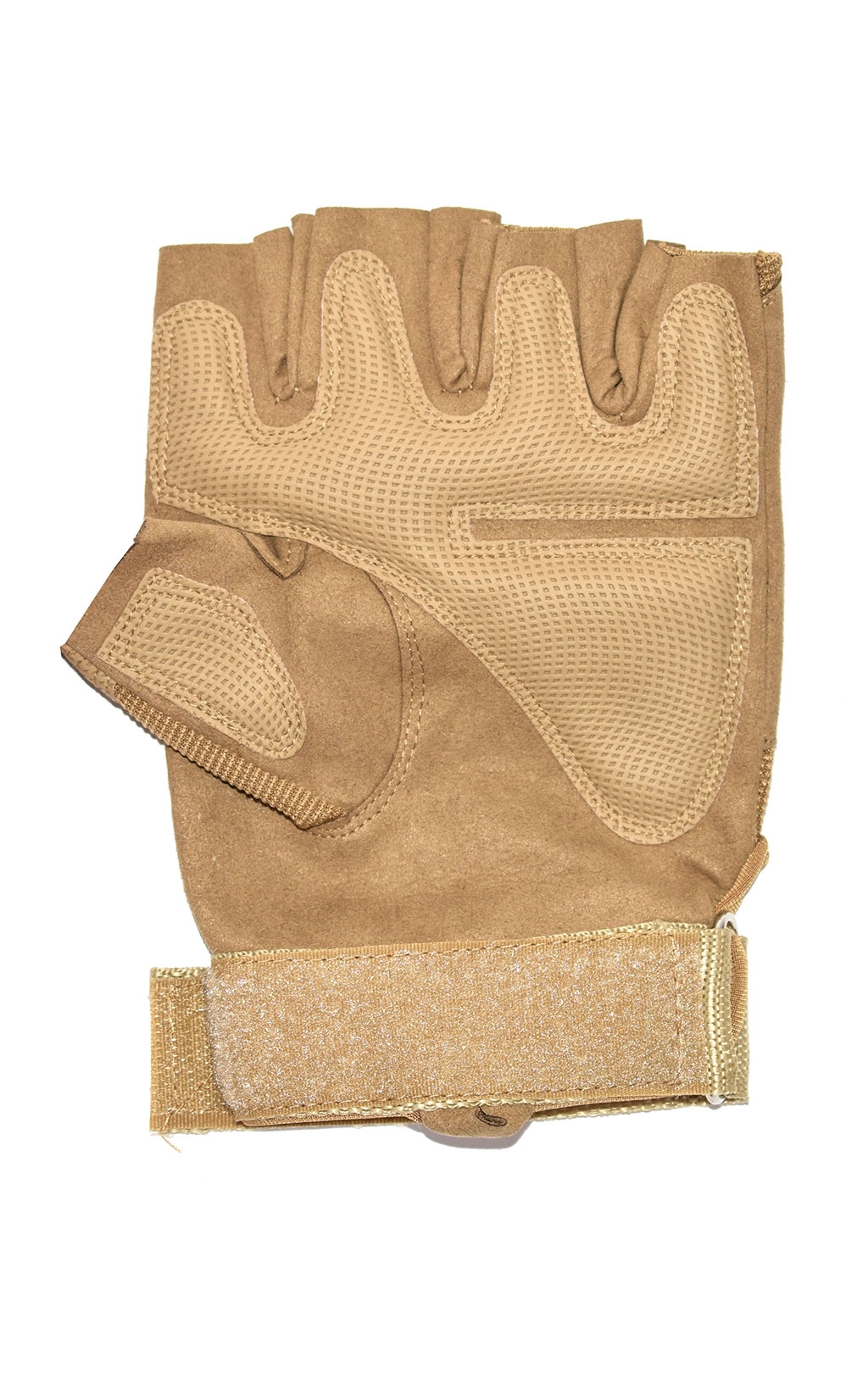 Перчатки тактические OK с пласт. защитой без пальцев khaki 