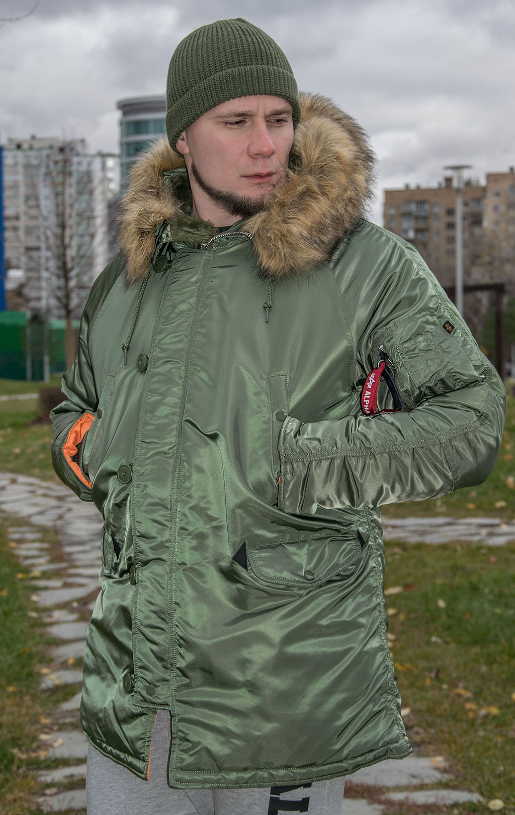 Аляска ALPHA INDUSTRIES SLIM FIT N-3B FW 21/22 m sage 