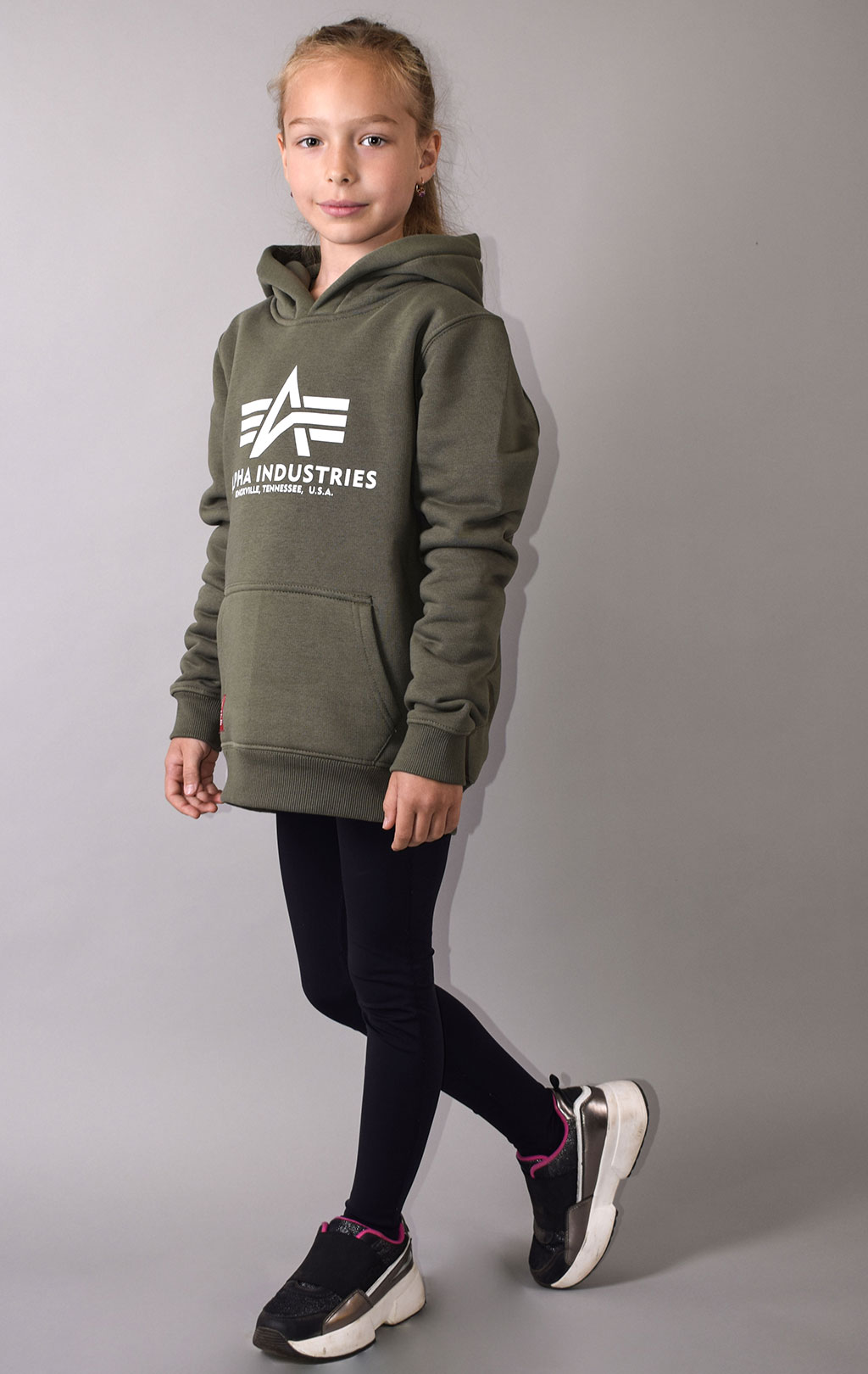 Детская толстовка ALPHA INDUSTRIES BASIC HOODY dark olive 