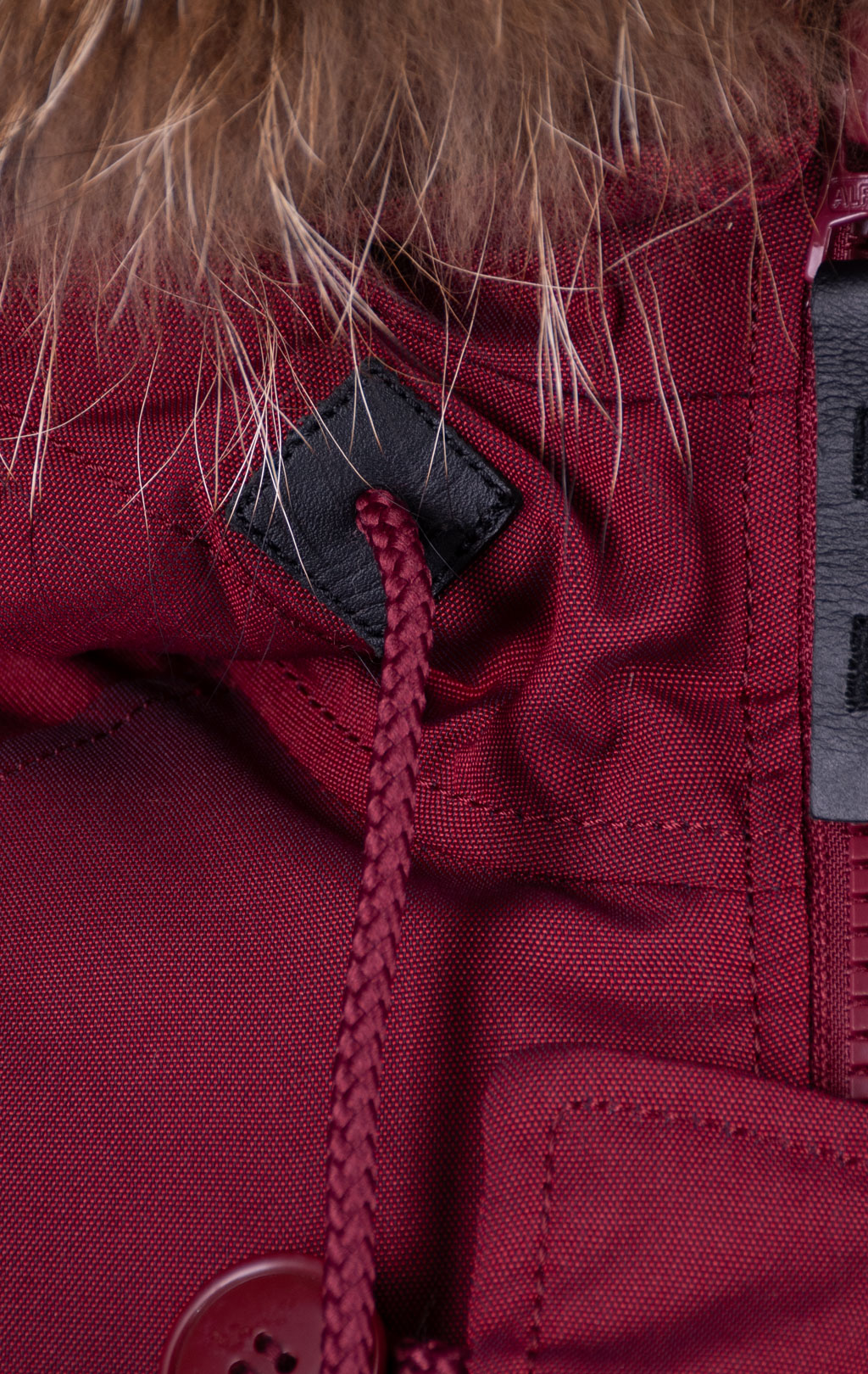 Женская аляска ALPHA INDUSTRIES EXPLORER натур. мех burgundy 