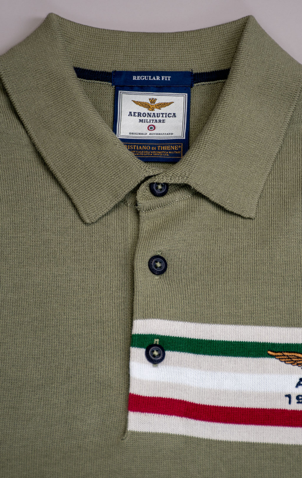 Поло вязаное AERONAUTICA MILITARE SS 26/IN lichen green (PO 1912) 