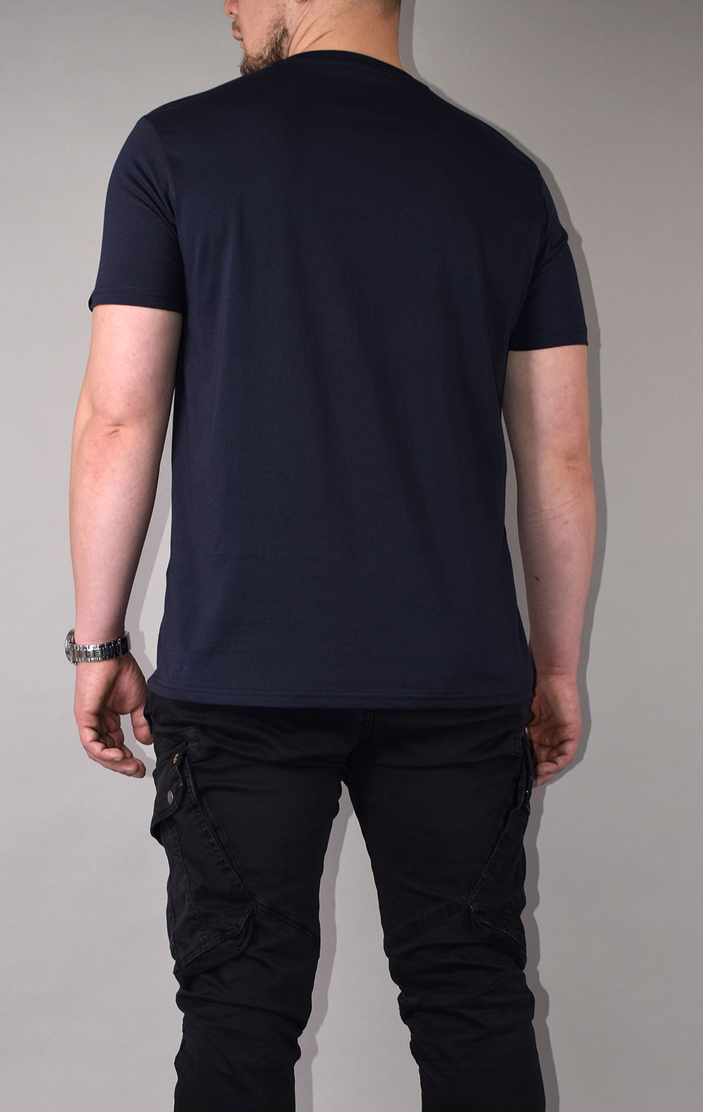 Футболка ALPHA INDUSTRIES BASIC T SMALL LOGO big size rep. blue 