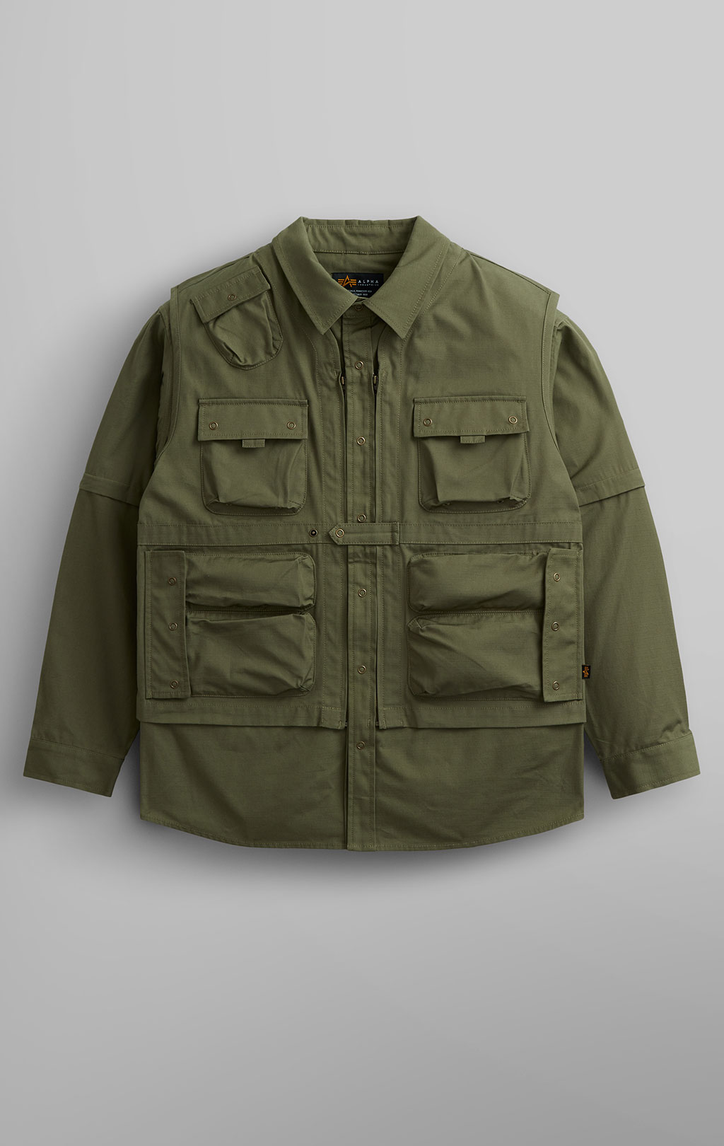 Ветровка трансформер ALPHA INDUSTRIES C-1 MOD SHIRT JACKET SS 24 m OG-107 green 