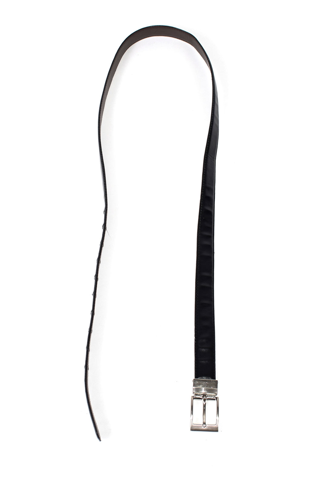 Ремень одношпеньковый кожа silver buckle black б/у Голландия