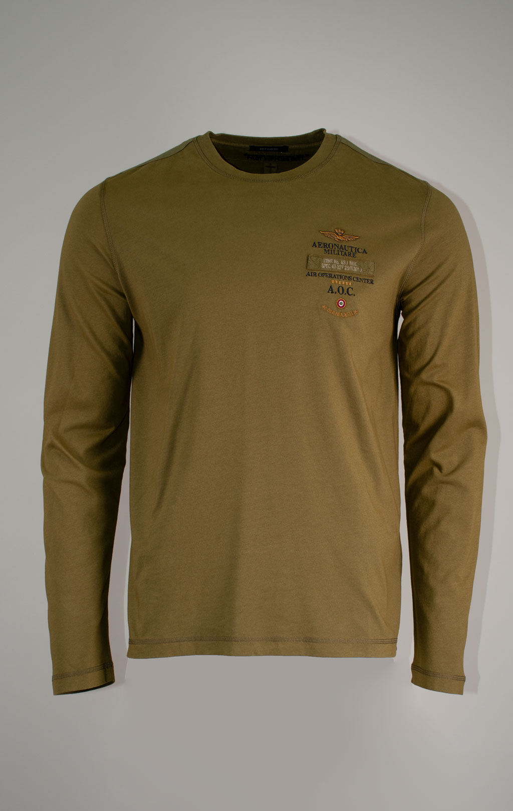 Лонгслив AERONAUTICA MILITARE FW 25/26/TR dark olive (TS 2470) 