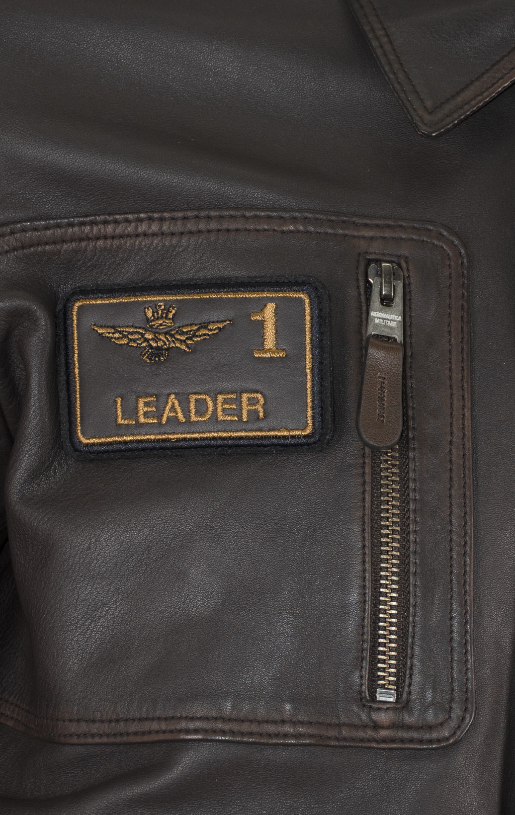 Куртка AERONAUTICA MILITARE кожа SS 25 m/IN testa di moro (PN 5046) 