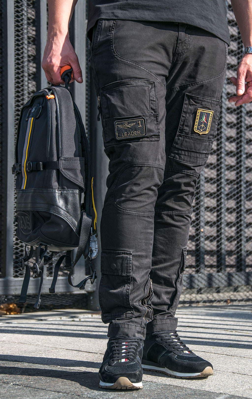 Брюки-карго AERONAUTICA MILITARE ANTI-G плотные FW 23/24/AL jet black (PA 1557) 