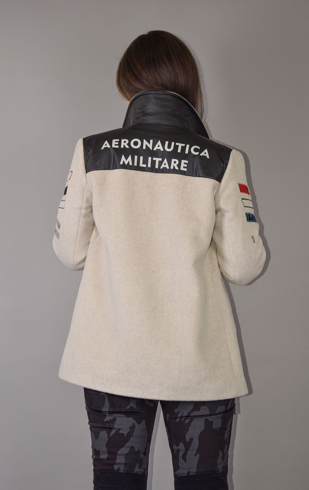 Женский бушлат AERONAUTICA MILITARE FW 22/23 m/CN ghiaccio/nero (AB 2049) 