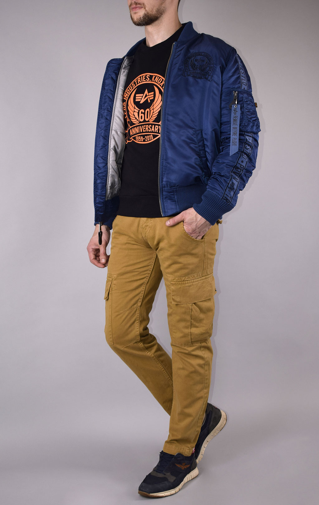 Бомбер ALPHA INDUSTRIES 60TH ANNIVERSARY MA-1 new navy 