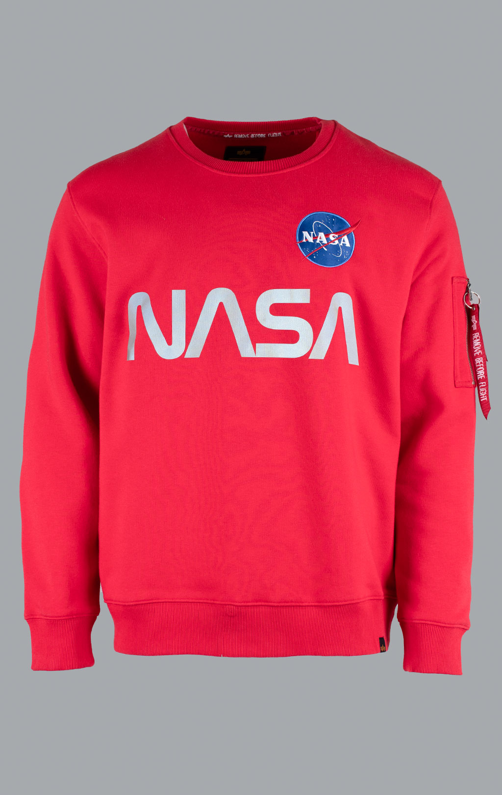 Свитшот ALPHA INDUSTRIES NASA reflective speed red 