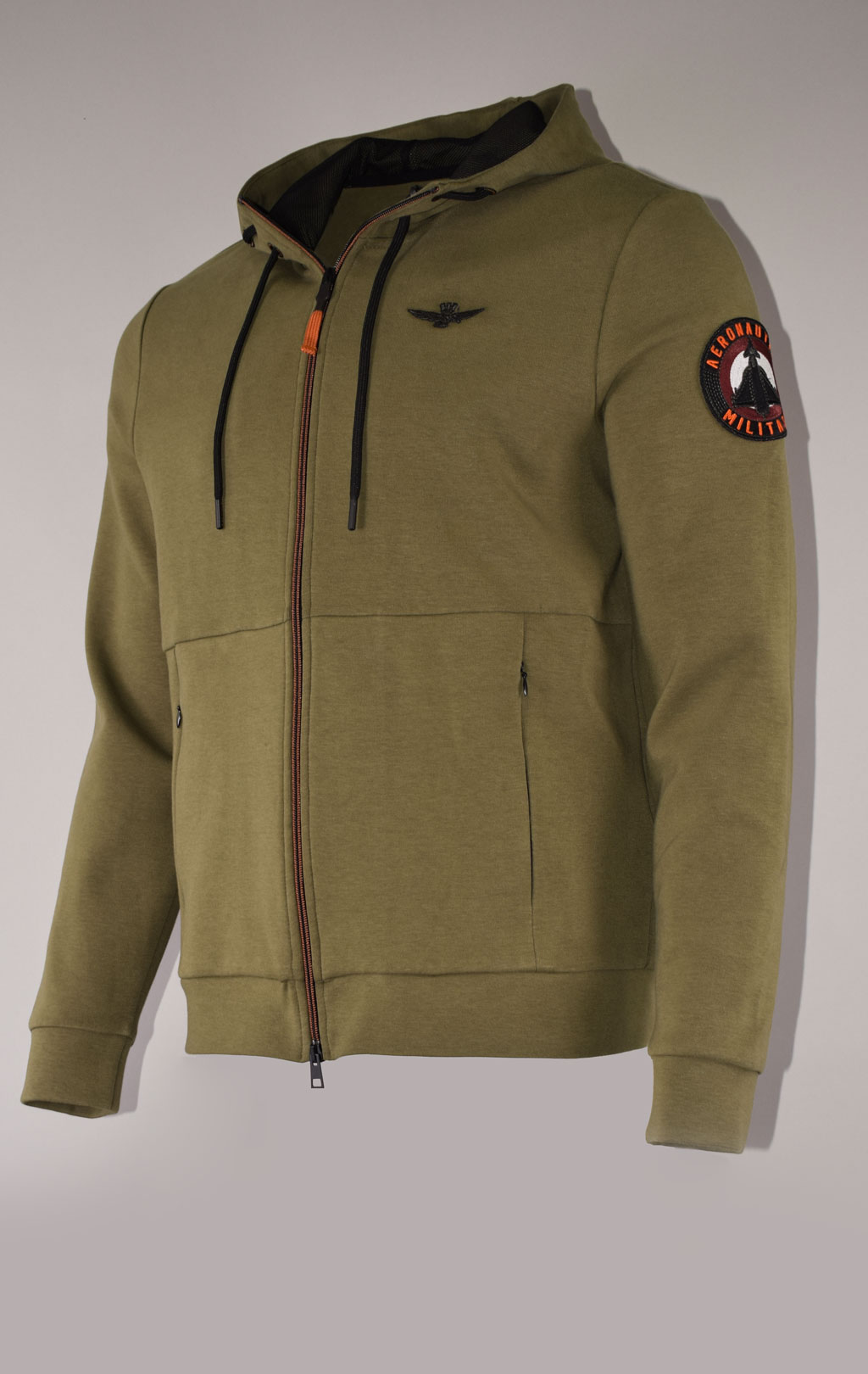 Толстовка с капюшоном AERONAUTICA MILITARE SS 22/TR verde militare (FE 1678) 