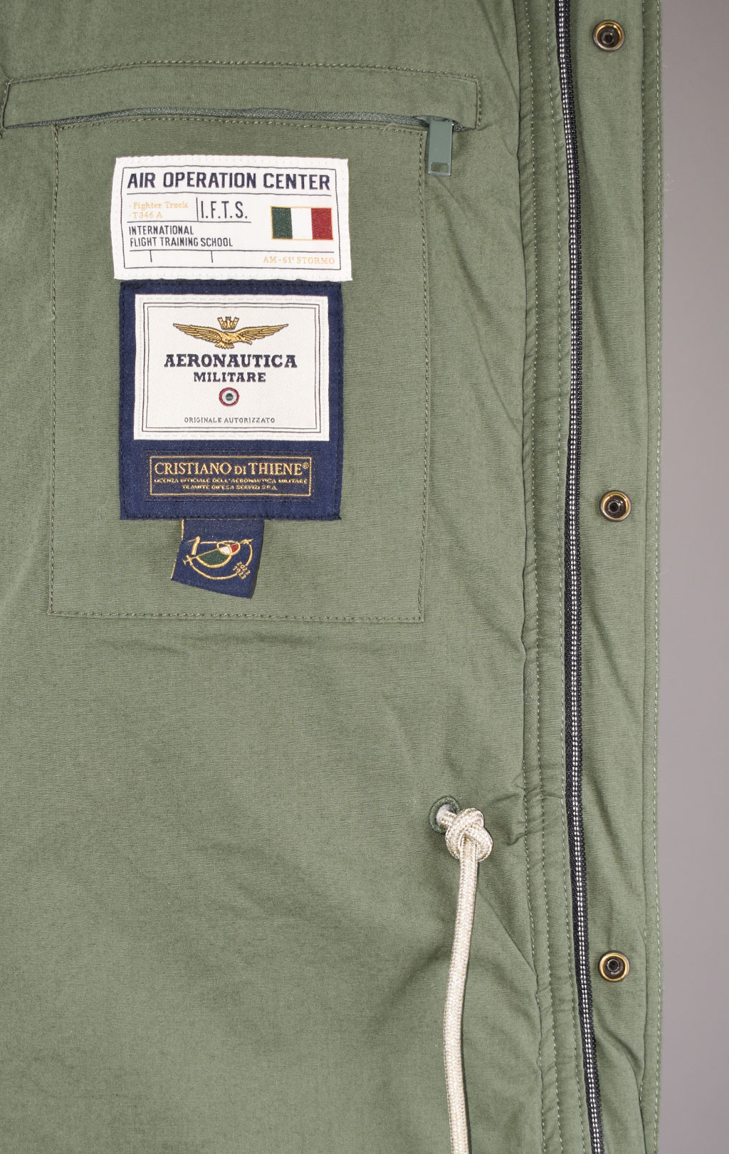 Куртка AERONAUTICA MILITARE M-65 SS 23 m/TR verde mililtare (AB 2058) 