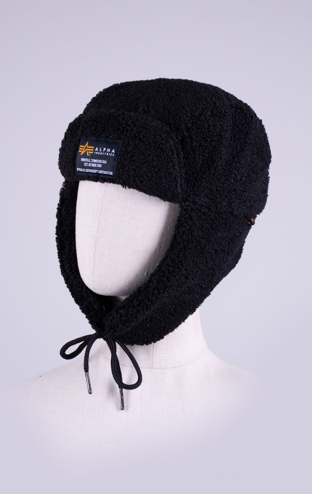 Шапка с ушами ALPHA INDUSTRIES ALPHA TEDDY HAT black 