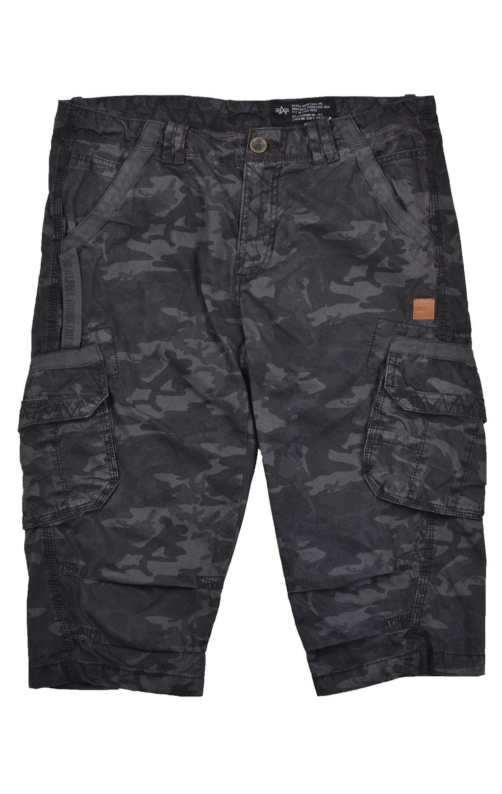 Шорты ALPHA INDUSTRIES IMPERIAL 3/4 black camo 